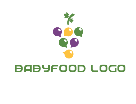 speech bubbles arranged like grapes logo