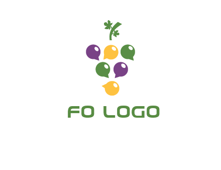 speech bubbles arranged like grapes logo