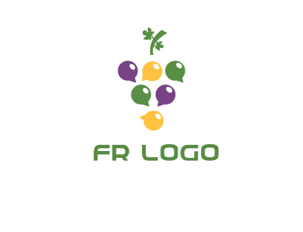 speech bubbles arranged like grapes logo