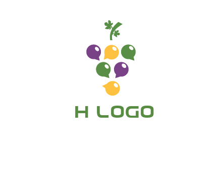 speech bubbles arranged like grapes logo