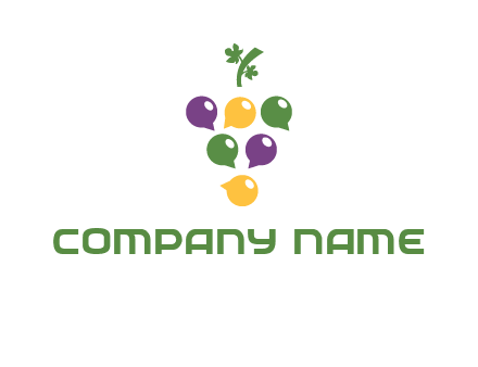 speech bubbles arranged like grapes logo