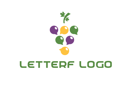 speech bubbles arranged like grapes logo