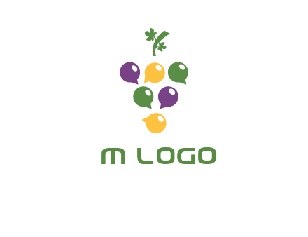 speech bubbles arranged like grapes logo