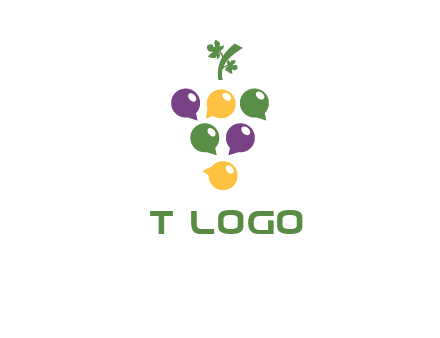 speech bubbles arranged like grapes logo