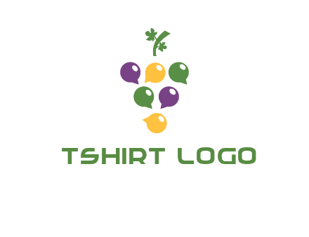 speech bubbles arranged like grapes logo