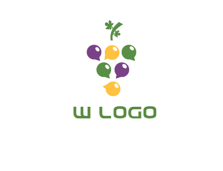 speech bubbles arranged like grapes logo