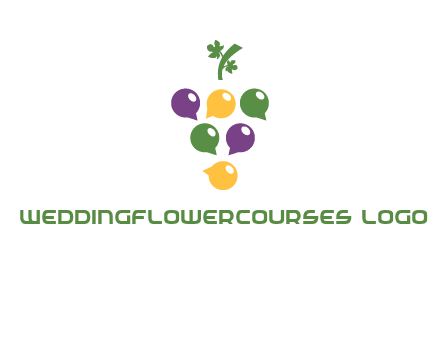 speech bubbles arranged like grapes logo