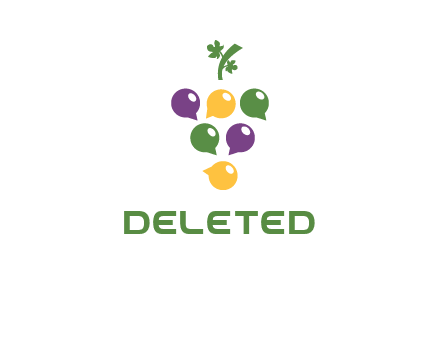 speech bubbles arranged like grapes logo