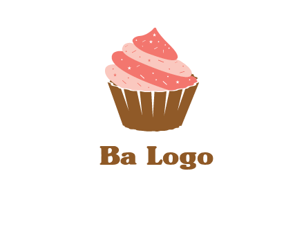 cupcake with icing and sprinkles logo