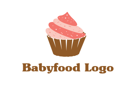 cupcake with icing and sprinkles logo