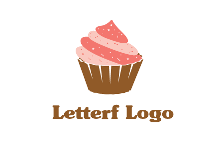 cupcake with icing and sprinkles logo