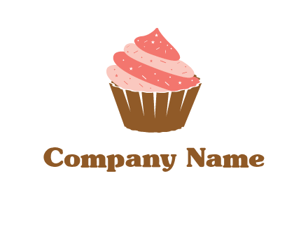 cupcake with icing and sprinkles logo