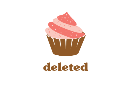 cupcake with icing and sprinkles logo