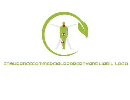 man inside leaf or sprout logo