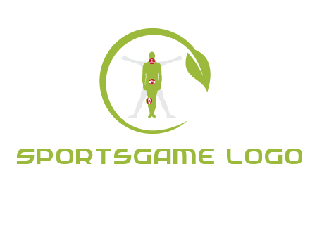 man inside leaf or sprout logo