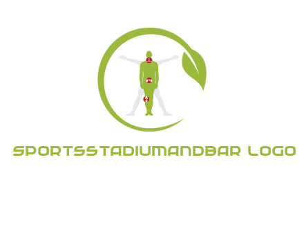 man inside leaf or sprout logo