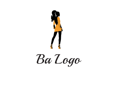 woman in yellow apparel logo