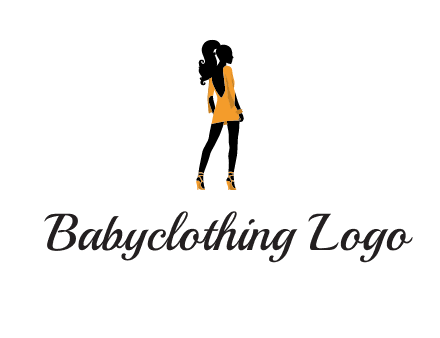 woman in yellow apparel logo