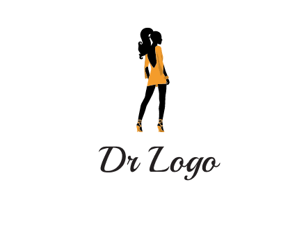 woman in yellow apparel logo