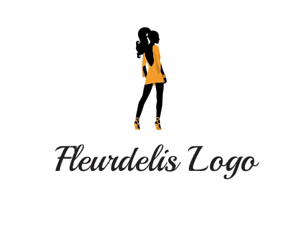 woman in yellow apparel logo