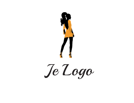 woman in yellow apparel logo