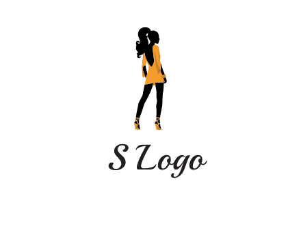 woman in yellow apparel logo