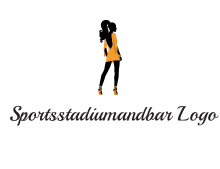 woman in yellow apparel logo