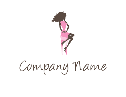 woman sitting on stool logo