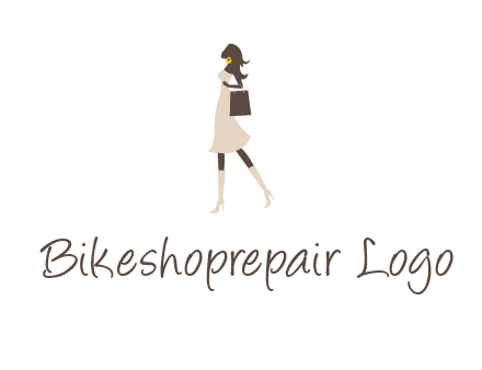 woman with purse and thigh high boots logo