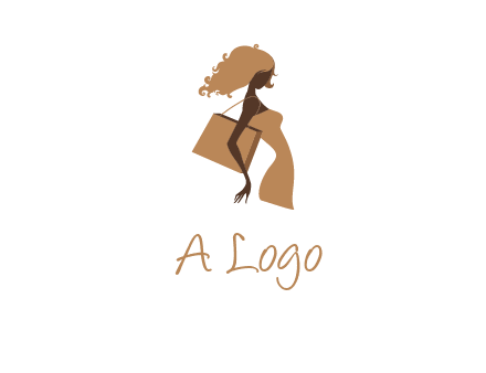 woman with handbag logo