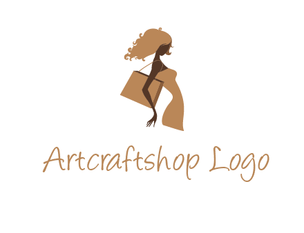 woman with handbag logo