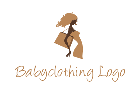 woman with handbag logo