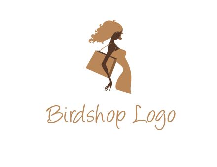 woman with handbag logo