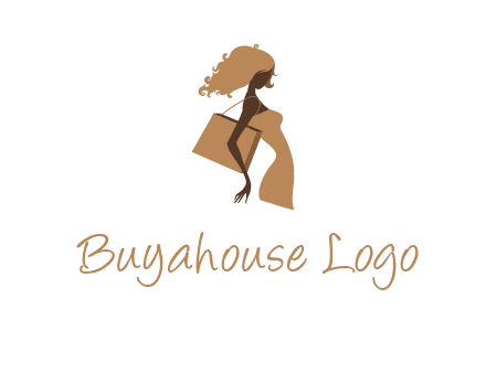 woman with handbag logo