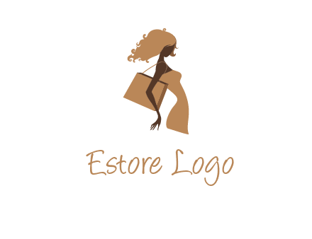 woman with handbag logo