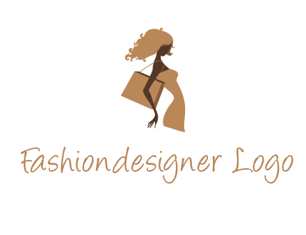 woman with handbag logo