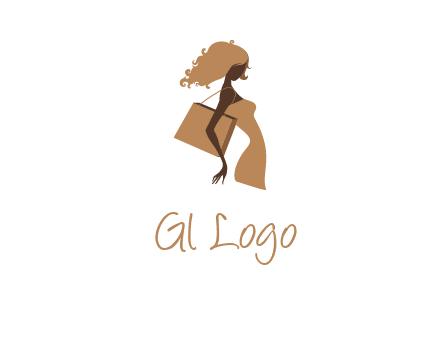 woman with handbag logo