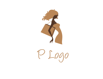 woman with handbag logo