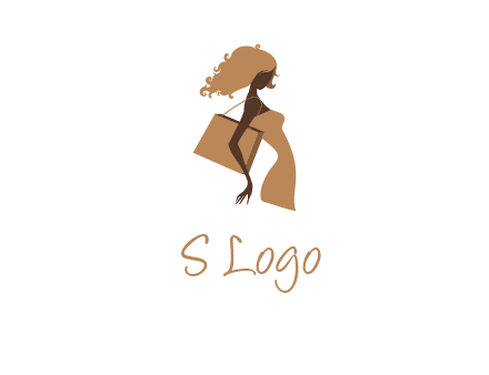 woman with handbag logo