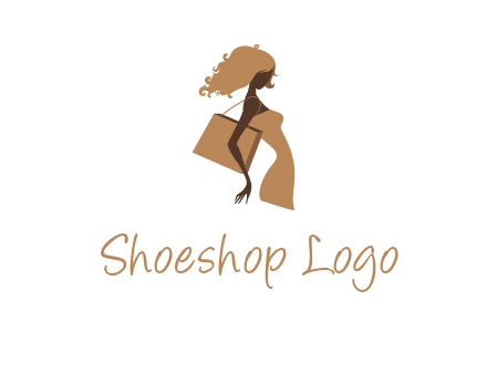 woman with handbag logo