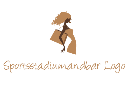 woman with handbag logo