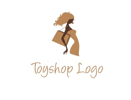 woman with handbag logo