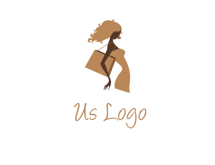 woman with handbag logo