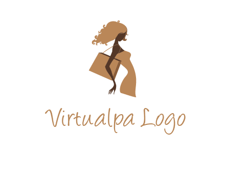 woman with handbag logo