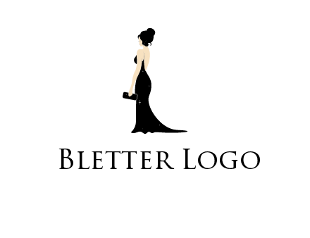 woman in backless dress logo