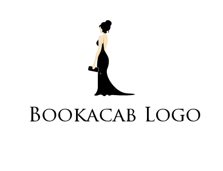 woman in backless dress logo