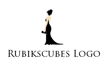 woman in backless dress logo