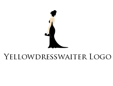 woman in backless dress logo