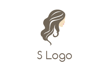 girl with wavy hair logo