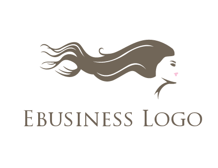 woman with long hair flowing logo